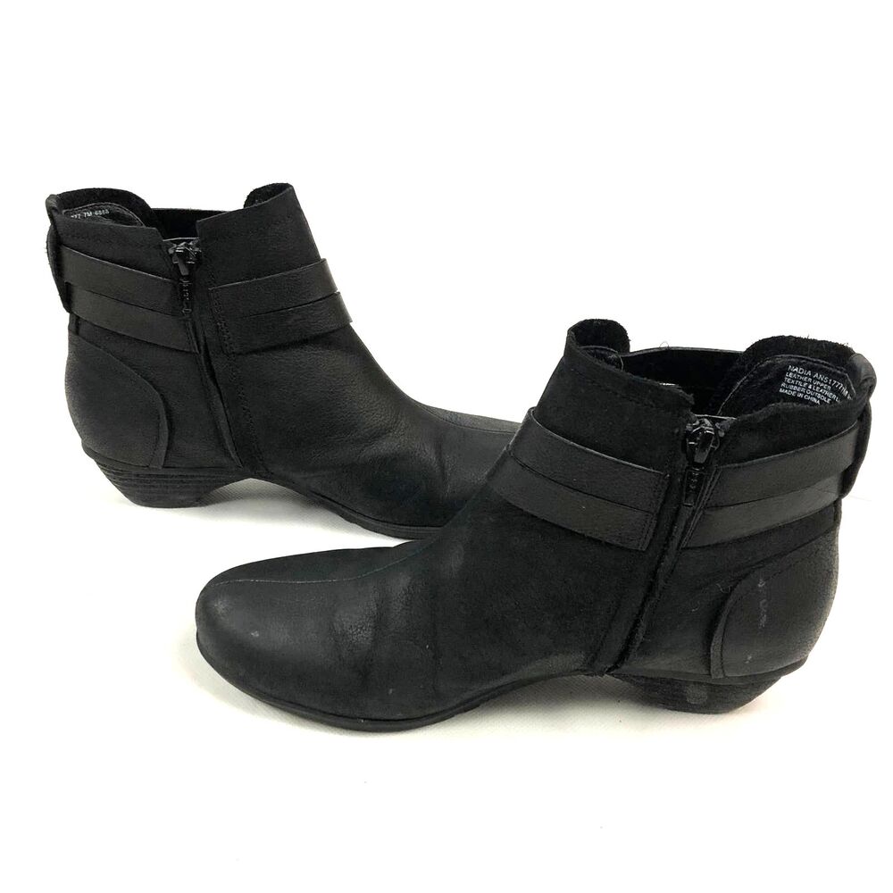 ABEO Ankle Booties Nadia Suede Moto Leather size 7
